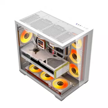 Caixa de computador Darkflash C280 (branca) com 7 ventoinhas de refrigeração
