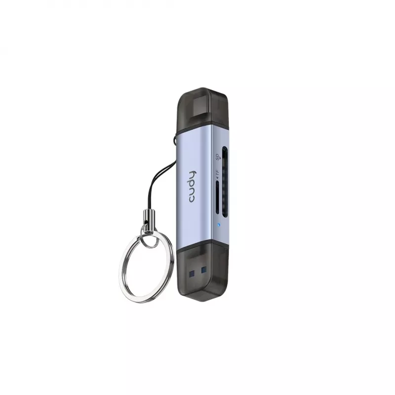 Leitor de cartões CUDY UH200 2-em-1 USB 3.0