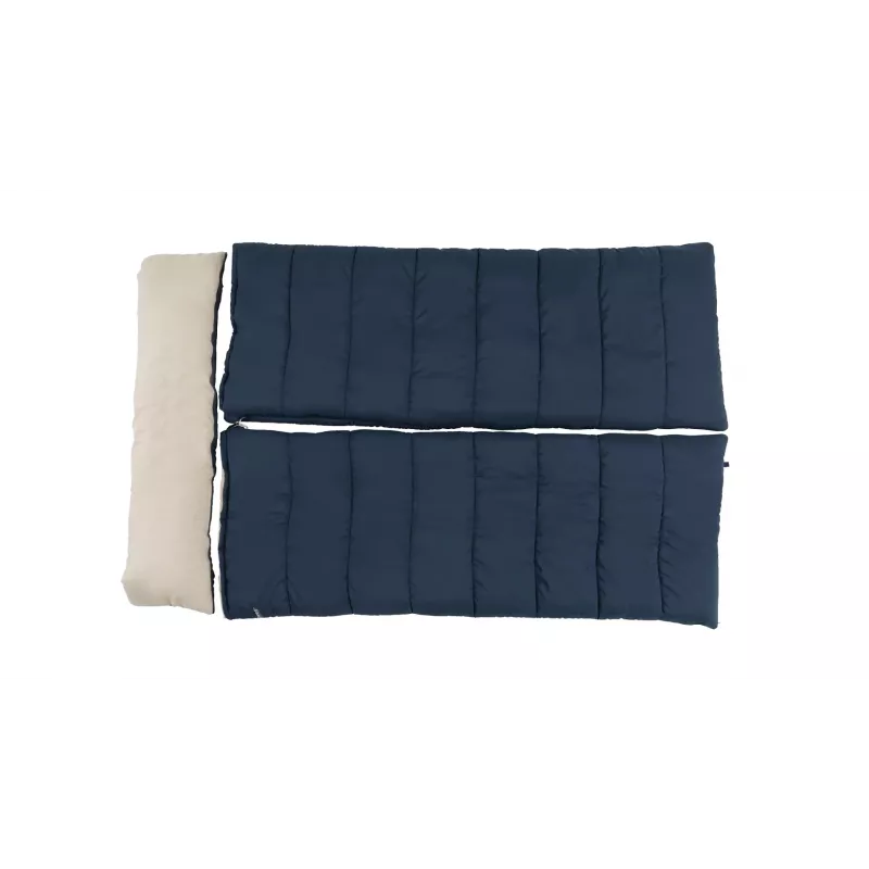 Saco de dormir Outwell Contour Lux Double retangular poliéster, 1450×2200 mm, altura máx. do utilizador 190 cm, azul