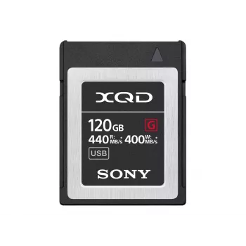 Cartão de memória Sony QD-G120F 120 GB Hi-Speed XQD, 120 GB, XQD, 440 MB/s, 400 MB/s, resistente à água, resistente à temperatura, preto