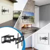 Suporte de parede exterior Manhattan para televisores e monitores, totalmente articulado, para ecrãs de 37-65 polegadas, VESA 200x200-600x400 mm, até 50 kg, resistente às intempéries, preto