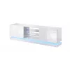 Móvel de TV Cama QIU 200 MDF branco brilhante/branco brilhante