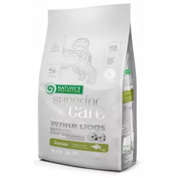 NATURE'S PROTECTION Superior Care White Dogs Grain Free Junior Small Fish ração seca para cães 10 kg