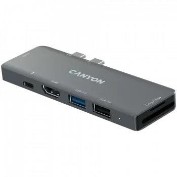 Leitor de cartões SD Canyon DS-5 USB 2.0 Type-C cinzento 60 Hz