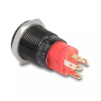 Interruptor de pressão DELOCK 22013 16 mm 12 V preto