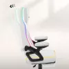 Cadeira gaming mesh branca RGB