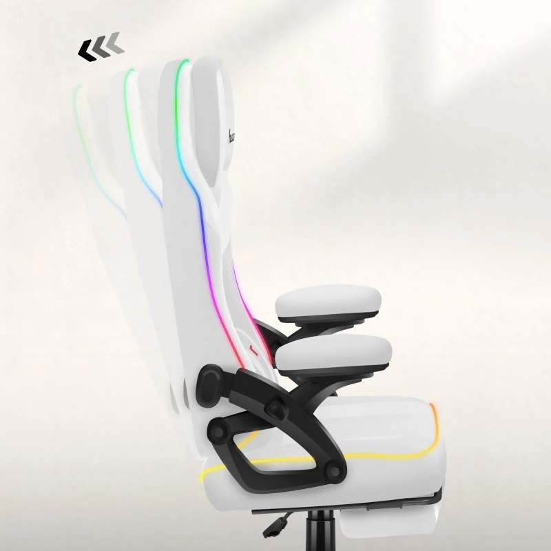 Cadeira gaming mesh branca RGB