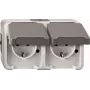 Tomada Merten MEG2321-8029 CEE 7/3 cinzento, IP44, 250 V, 16 A, 143×57×83 mm