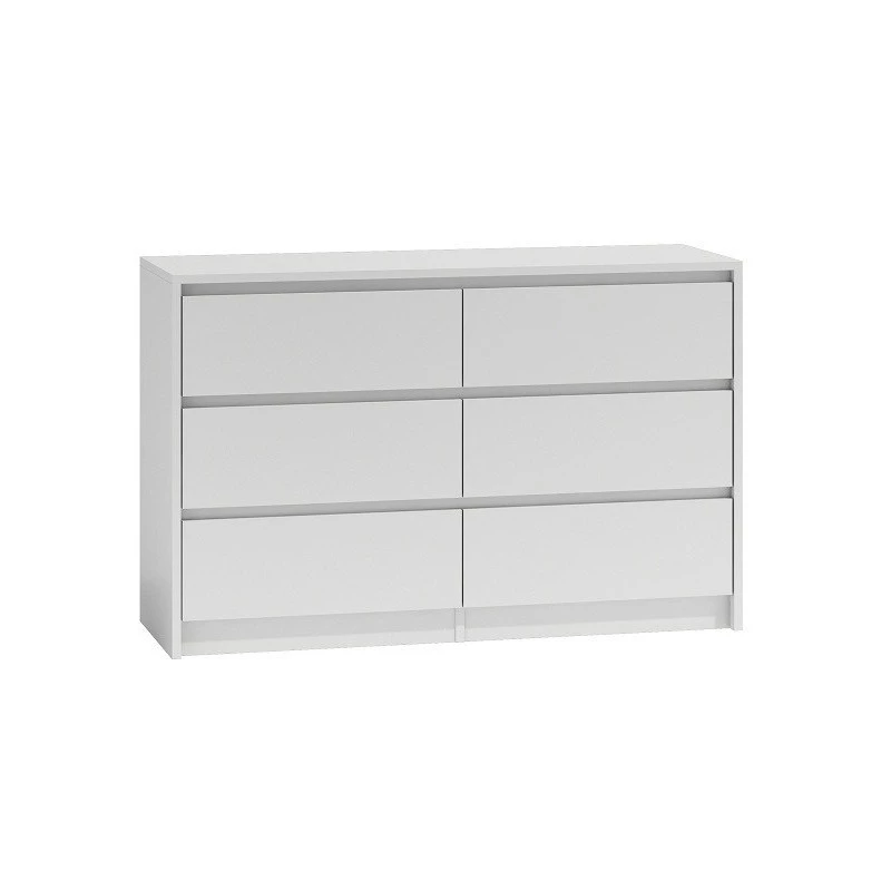 Cómoda top e shop K120 BIEL 2X3, 6 gavetas, branco, 750×400×1200 mm, aglomerado