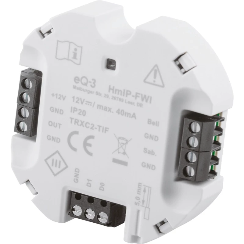 Homematic IP HMIP-FWI recetor smart home 868 MHz com fios branco