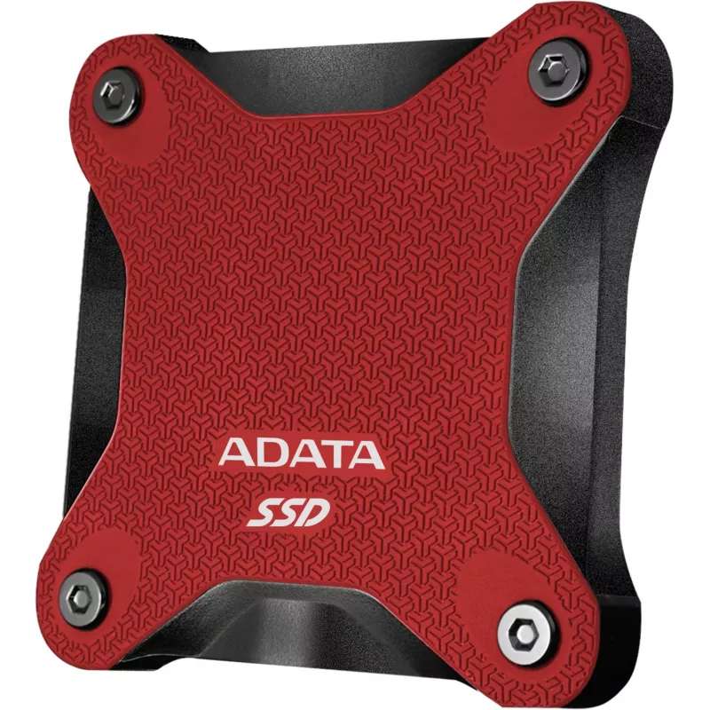 SSD externo ADATA SD620 1 TB, portátil USB 3.2 Gen 2 (Micro-USB B), velocidade de leitura 520 MB/s, velocidade de escrita 460 MB/s, resistente a choques, Vermelho