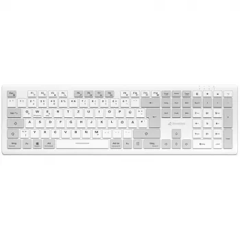 Sharkoon OfficePal K30W branco layout DE Rubberdome