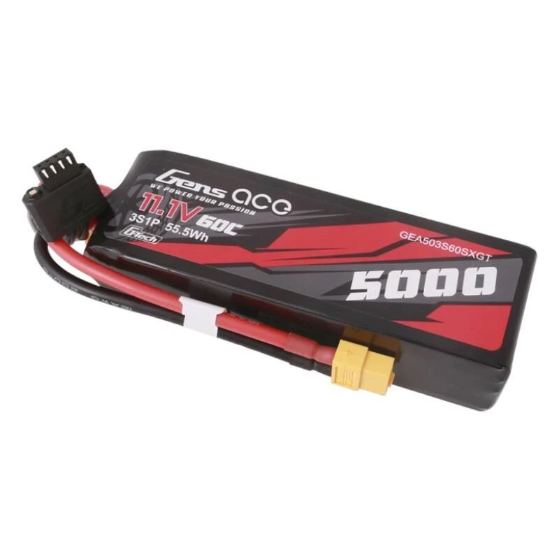 Gens ace G-Tech 5000mAh 11.1V 60C 3S1P Lipo Short-Size com ficha XT60