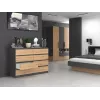 Cómoda Top e shop M8 140 ANT/ART — 8 gavetas, antracite/carvalho, 1380×400×970 mm, aglomerado