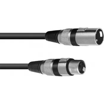 Cabo de ligação XLR Omnitronic 30220400 — 1x ficha XLR macho para 1x conector XLR fêmea, 0,5 m