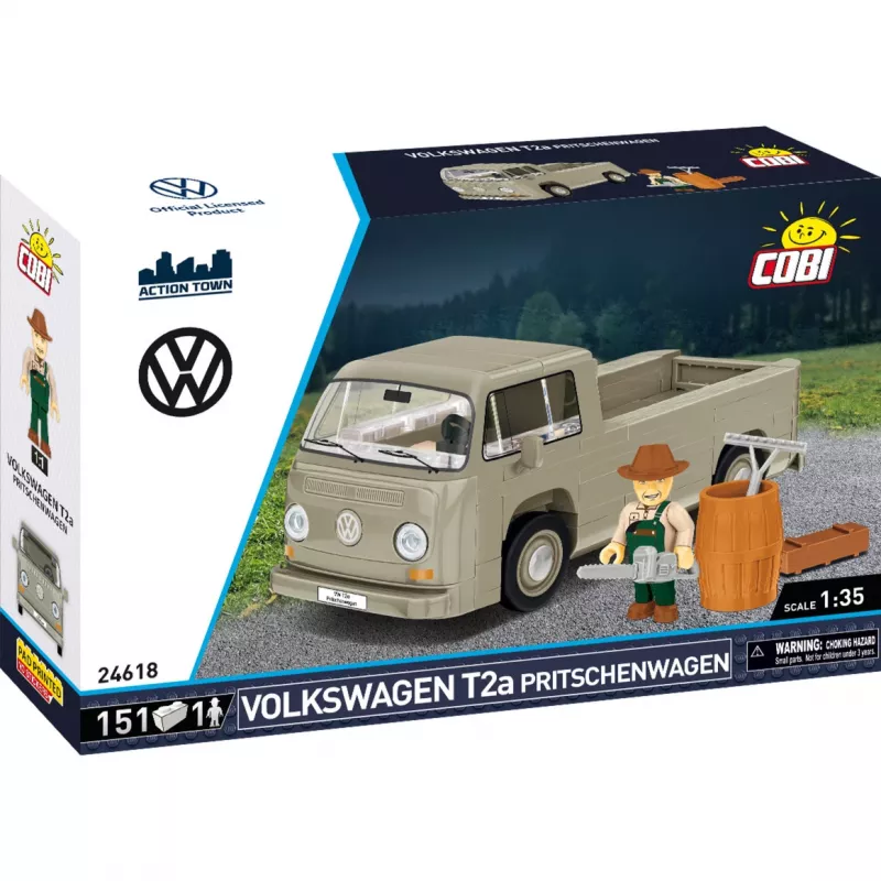 Kit de montagem Cobi Volkswagen T2a Camião de caixa aberta 1:35 cinzento