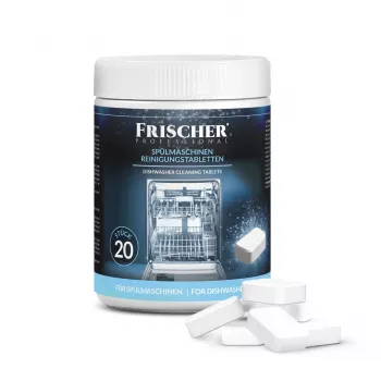 Pastilhas de limpeza para máquina de lavar loiça FRISCHER FR00206 20 unid. 16 g — pastilhas de limpeza e descalcificação para máquina de lavar loiça