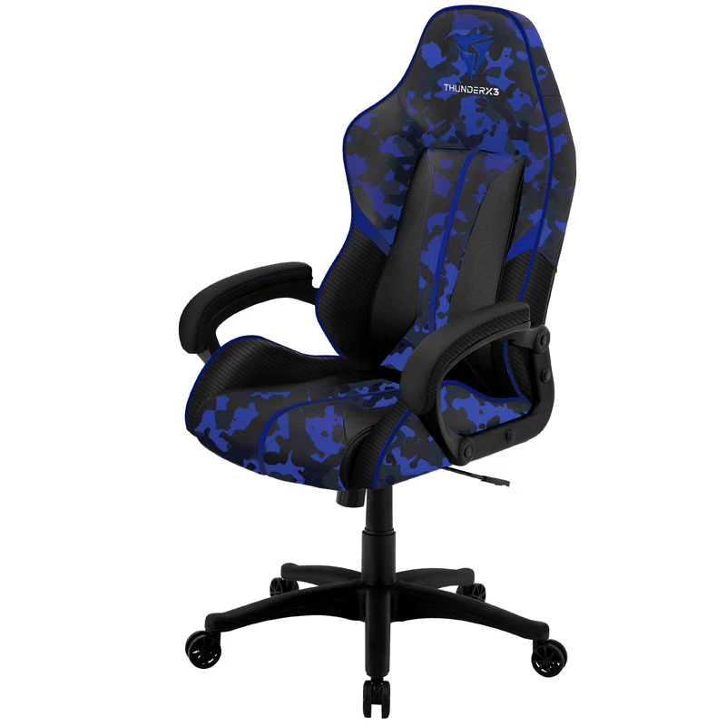 Cadeira gaming thunder x3 BC1 Camo Blue com assento ajustável em altura e reclinável