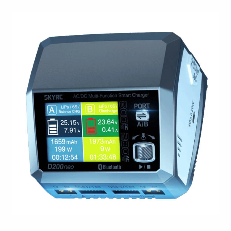 Carregador de baterias SkyRC D200 neo AC DC LiPo Li-Ion LiFePO4 35A