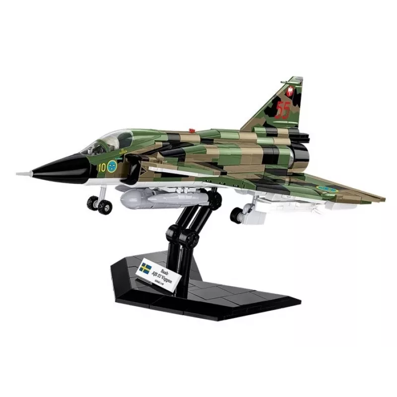 Conjunto de construção Cobi Blocks Saab AJS 3 Viggen 911 peças, conjunto de modelismo com 911 peças