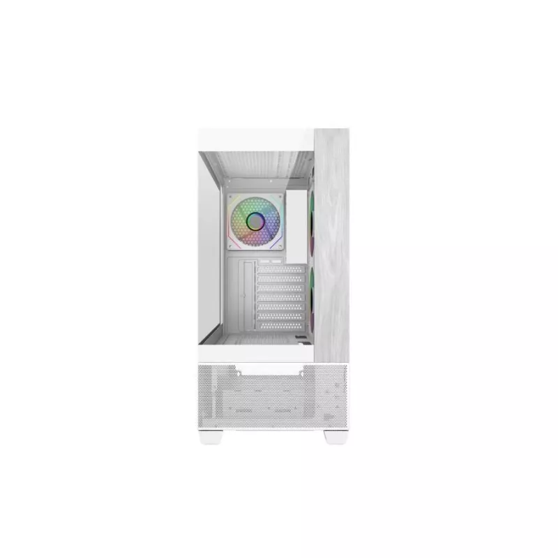 Cooler Master E690-WHNN-S00 Elite 690 WOOD White, Vidro Temperado Full-View 270°, Seamless Bevel