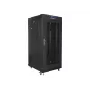 Armário rack 19 27U 600x800 preto, porta perfurada LCD (embalagem plana)