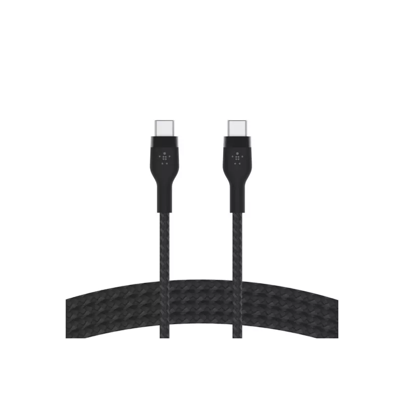 Cabo BoostCharge USB-C/USB-C silicone entrançado 2 m, preto