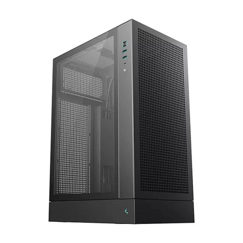 Caixa para PC DeepCool CH170 PLUS Tower preto – micro-ATX/mini-ITX, vidro temperado, USB-C, fonte de alimentação em cima