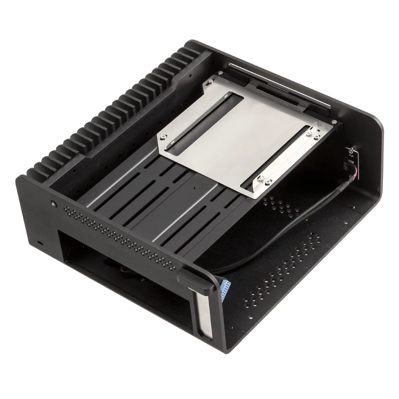 Caixa HTPC sem ventoinha Streacom ST-FC8B Alpha Optical + fonte de alimentação de 120 Watt