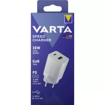 Carregador de interior Varta 57955 101 111 universal branco AC carregamento rápido