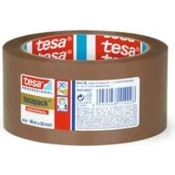 Fita adesiva de embalagem Tesa 04024 66 m × 50 mm, universal castanho, para fechar e agrupar