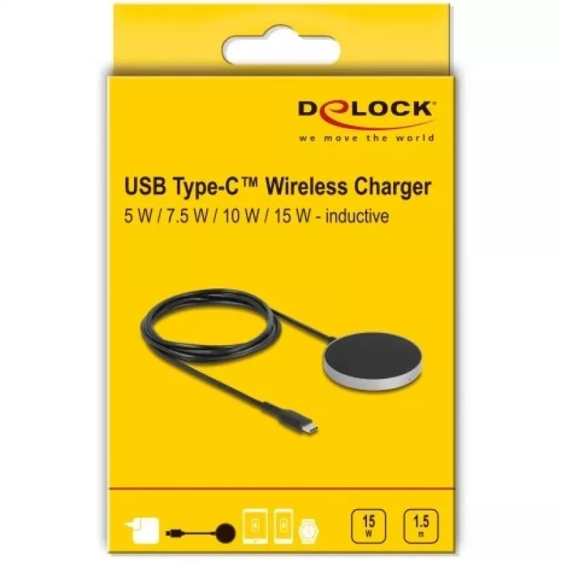 Carregador sem fios DeLOCK 66467 5W 7,5W 10W 15W estação de carregamento indutivo