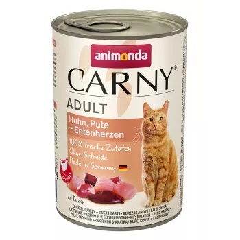 ANIMONDA Carny Adult Frango, Peru, Corações de Pato - Alimento húmido para gatos - 400 g