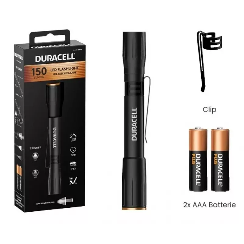 Lanterna Duracell DF150 preta
