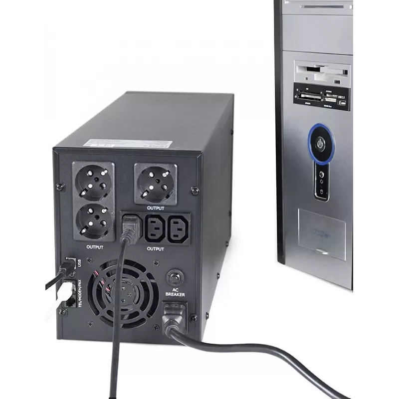UPS (fonte de alimentação ininterrupta) Gembird EG-UPS-036 Line-Interactive 3 kVA 1800 W 6 saídas AC