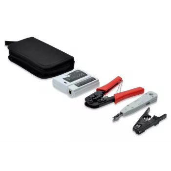 Conjunto de ferramentas de rede Digitus DN-94022 para instalações CAT 5e, CAT 6, CAT 7