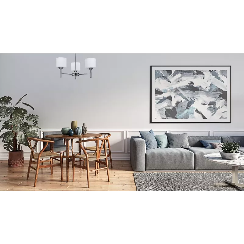 Lustre de suspensão clássico Activejet MIRA cromado triplo 3xE27 para sala de estar
