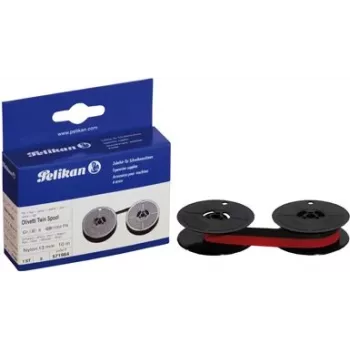 Pelikan 571984 Gr. 8 D fita de tinta de nylon para Olivetti, 13 mm x 10 m, preto/vermelho