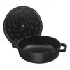 Staub Chistera 40511-472-0 assadeira 28 cm, redonda, em ferro fundido, 3,7 l, preta
