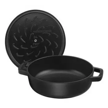 Sauteuse ZWILLING STAUB BRAISERS redonda 28 cm, preta, diâmetro do fundo 22,2 cm