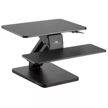 Suporte de secretária Maclean para teclado, monitor ou portátil, mola a gás, altura ajustável, Preto, MC-882