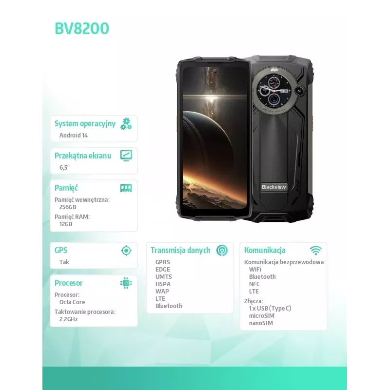 Smartphone BV8200 12/256GB preto