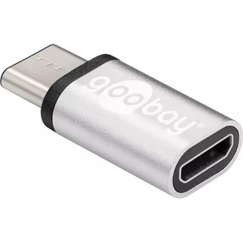 Wentronic Goobay adaptador USB-C™ - conector fêmea USB 2.0 Micro-B, prateado - para ligar um dispositivo USB-C™ a um cabo USB 2.0 Micro-B (56636)