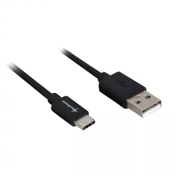 Adaptador de cabo USB 2.0 A para USB-C Sharkoon 0,5 m, preto