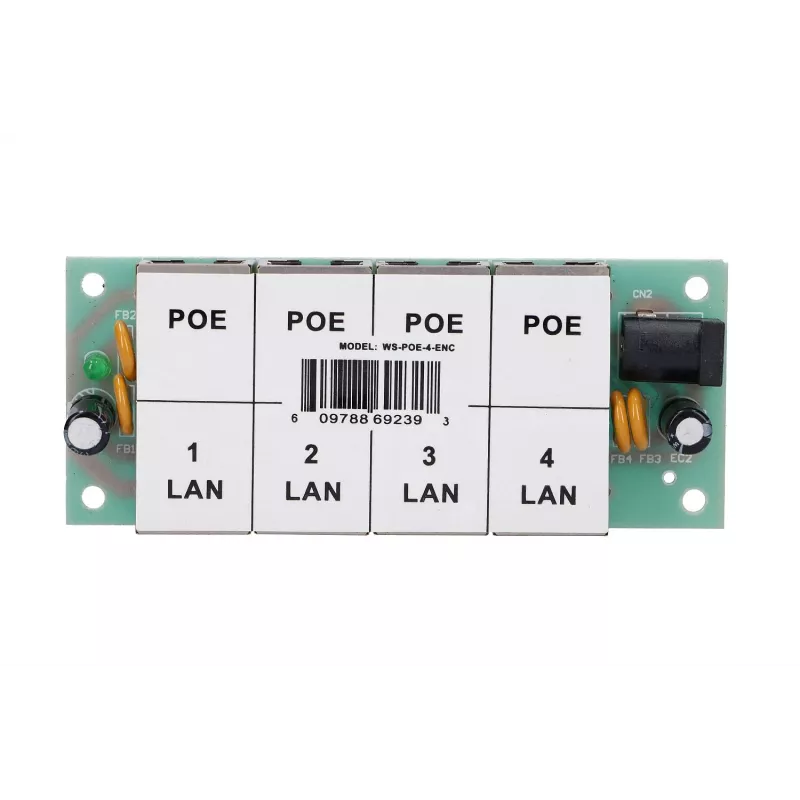 Injetor PoE Extralink 4 portas 4x 100 Mb/s RJ45, Fast Ethernet, 48 V, sem caixa