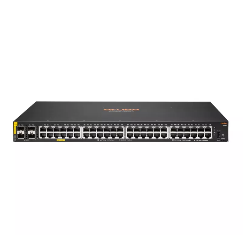 Switch HPE Aruba Networking CX 6000 48G Class4 PoE 4SFP 370W Managed L3 Gigabit Ethernet (10/100/1000) Power over Ethernet (PoE) 1U