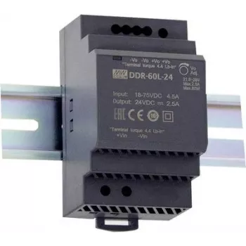 Fonte de alimentação MEAN WELL DDR-60L-12 60W entrada 18-75V saída 12V