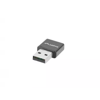 Adaptador USB Wi-Fi LANBERG NC-0300-WI, 2 antenas internas de 2 dBi, USB 2.0, até 2400 Mbit/s, preto