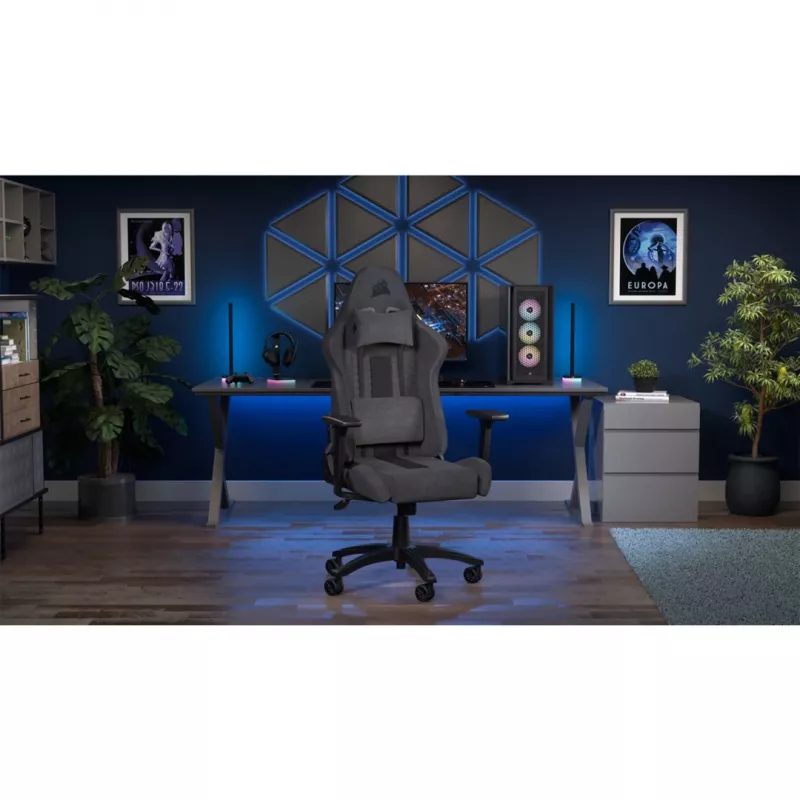 CORSAIR - Cadeira gaming TC100 RELAXED (tecido – cinzento/preto)