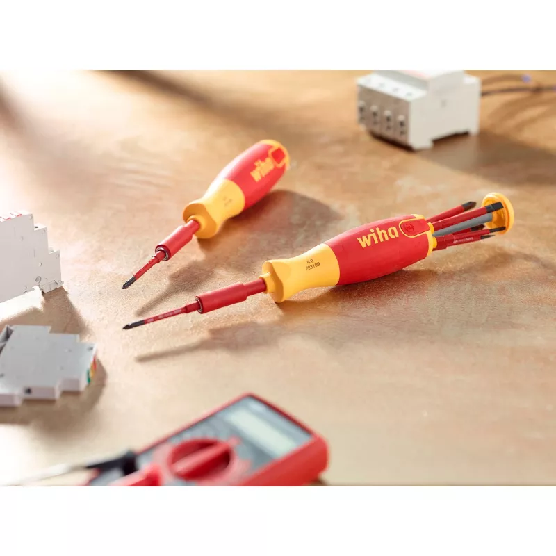 Conjunto de chaves de fendas wiha 41157 LiftUp electric, isolado vermelho/amarelo, 7 peças